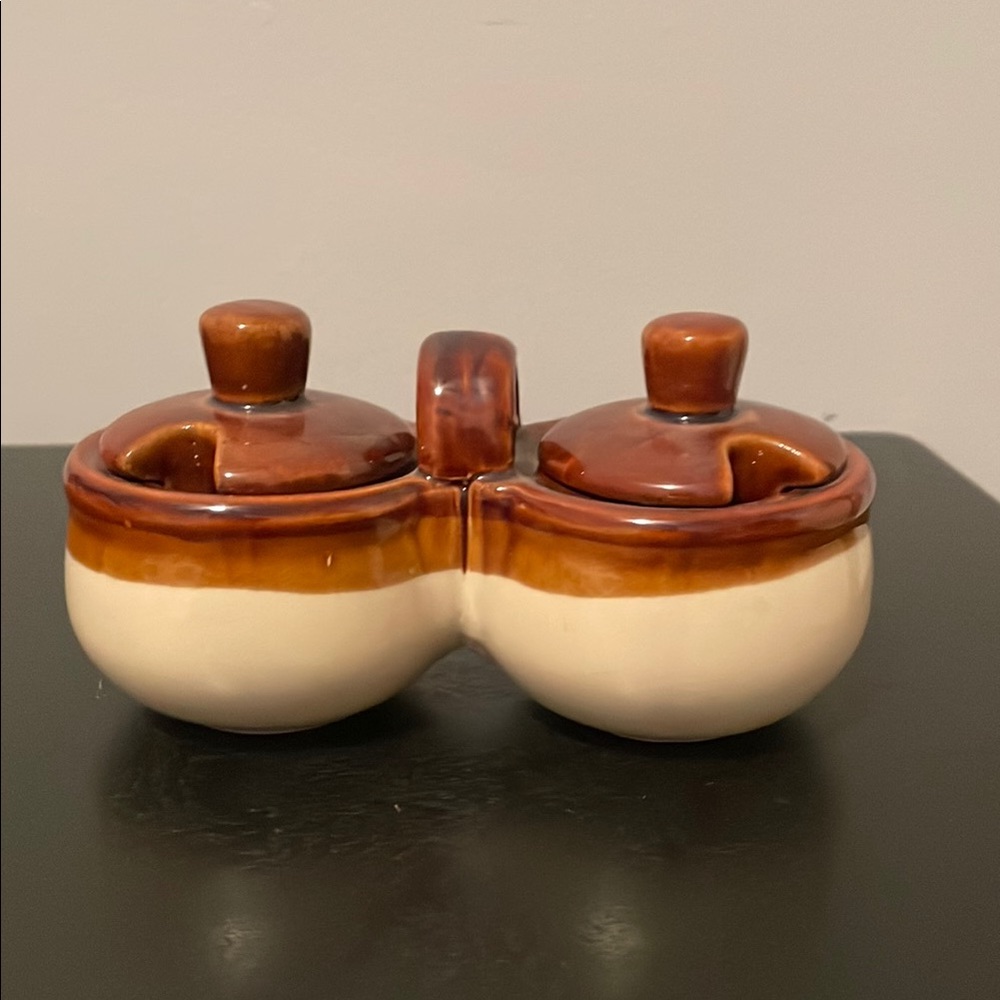 Vintage Ceramic Double Condiment Dish